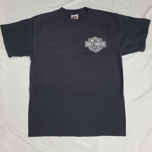 VTG 90's Harley-Davidson Los Algodones Mexico Mens Graphic Black T-Shirt  Size L